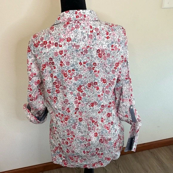 Tommy Hilfiger Floral Camp Shirt size M Lightweight Feminine Coquette Retro - Picture 14 of 14